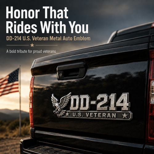 🔥 DD-214 U.S. Veteran Metal Car Emblem | A Proud Tribute To Those Who Served