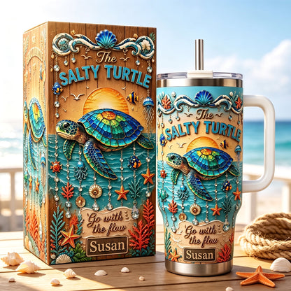 🏖️Personalized Sea Turtle Ocean Tumbler With Name🌴🌊