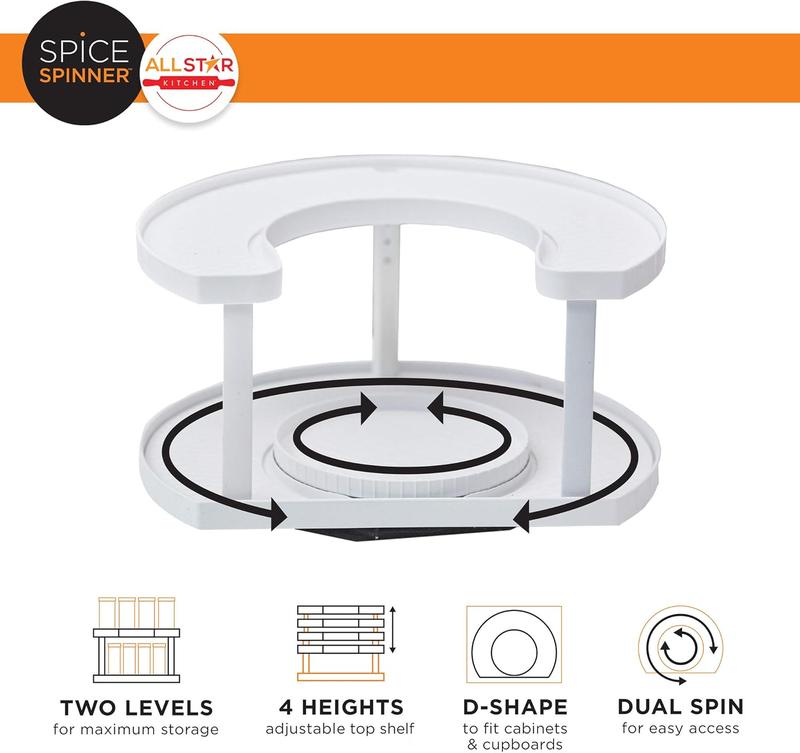 Shewater™ Stow-n-Spin 2-Tier Spice Rack Organizer