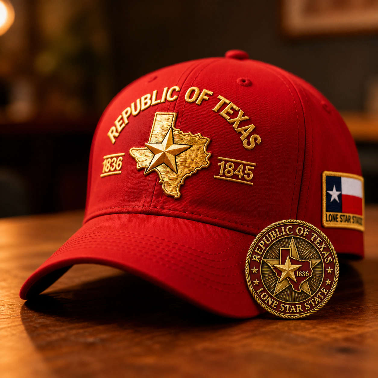 🔥Republic of Texas Cap  🎁 Free Honor Coin With Every Cap Purchase