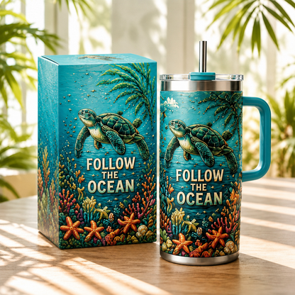 🌴 ISLAND LIFE™ Tropical Paradise 30oz/40oz Tumbler – Bring Vacation Vibes Wherever You Go