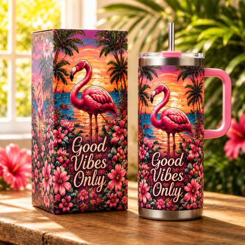 🌴 ISLAND LIFE™ Tropical Paradise 30oz/40oz Tumbler – Bring Vacation Vibes Wherever You Go