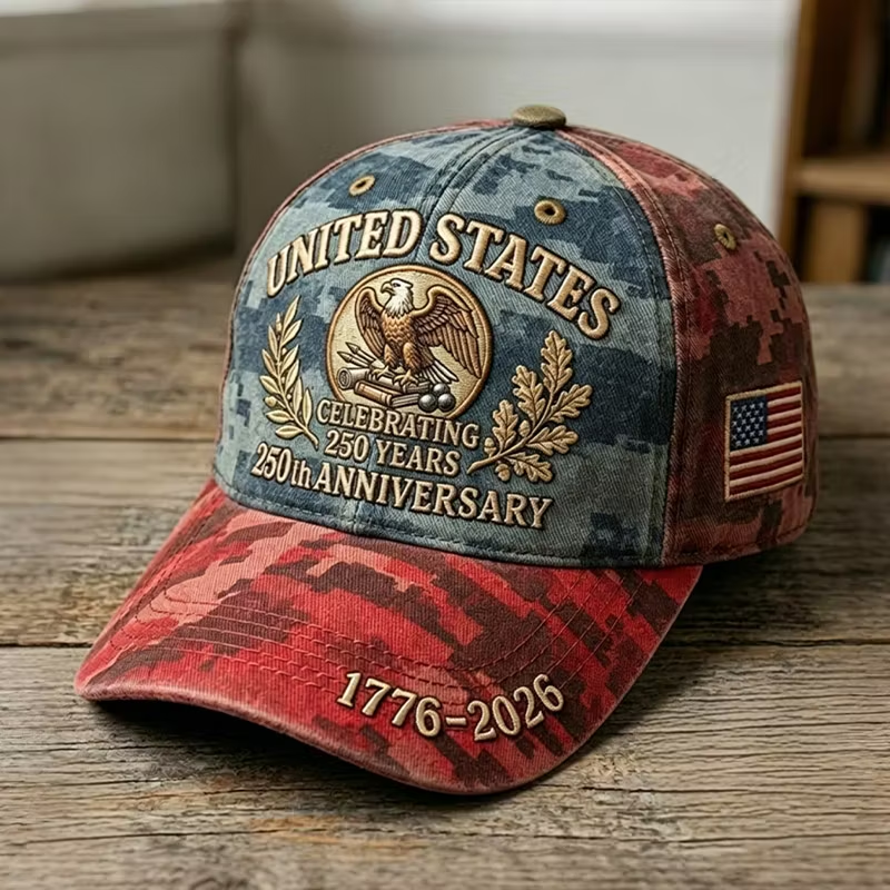 US 250th Anniversary Camouflage Printed Cap