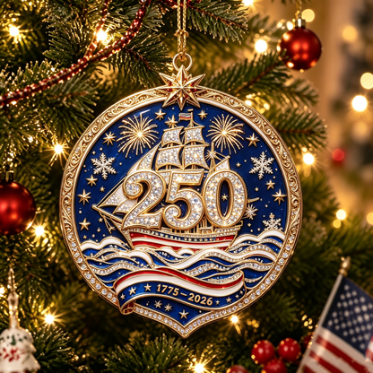 USA 250th Anniversary Christmas Ornament
