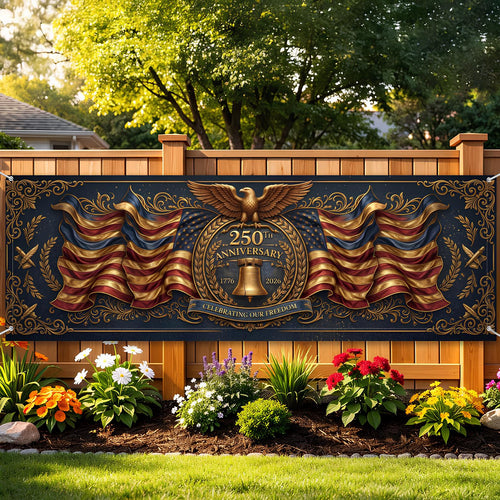 Premium USA 250th Anniversary Yard Banner | Historic 1776-2026 Patriotic Outdoor Decor 🇺🇸🦅
