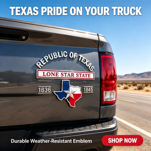 Premium 3D Metal Texas Lone Star Emblem Badge