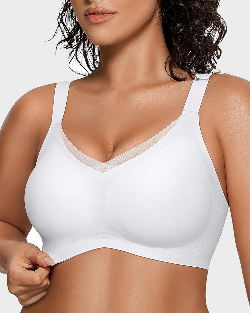 Womens Wireless Bras V Mesh Comfortable Bralette Supportive-