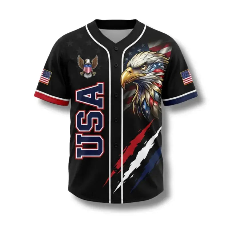 🇺🇸 USA Eagle All Over Print Baseball Jersey – 250 Years of Freedom in Every Stitch