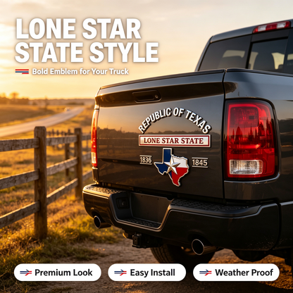 Premium 3D Metal Texas Lone Star Emblem Badge