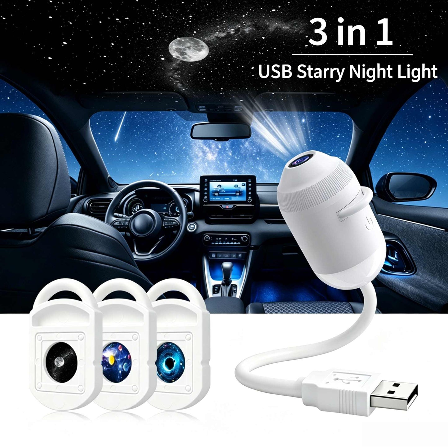 5D Mini Galaxy Star Projector – Dynamic Ambient Lighting for Bedrooms, Cars & Relaxing Spaces