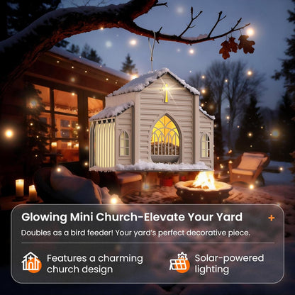 ✝️Church-Shaped Metal Solar Bird Feeder