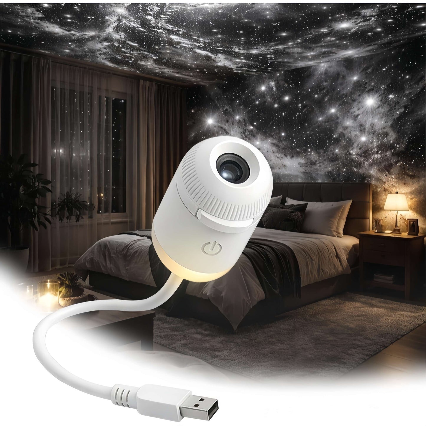 5D Mini Galaxy Star Projector – Dynamic Ambient Lighting for Bedrooms, Cars & Relaxing Spaces