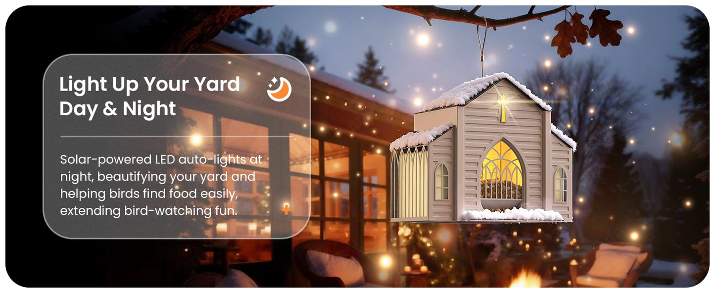 ✝️Church-Shaped Metal Solar Bird Feeder