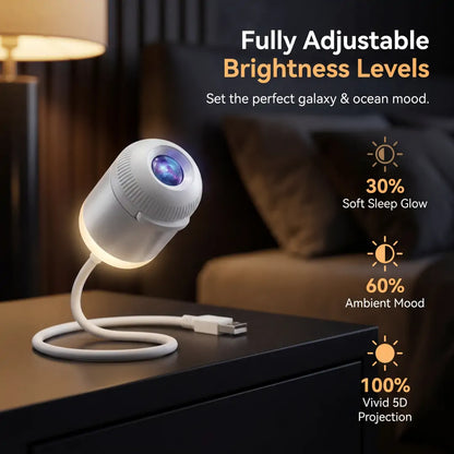 5D Mini Galaxy Star Projector – Dynamic Ambient Light for Bedroom, Car & Home