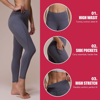 Women's High Waisted Tummy Control Leggings with Pockets