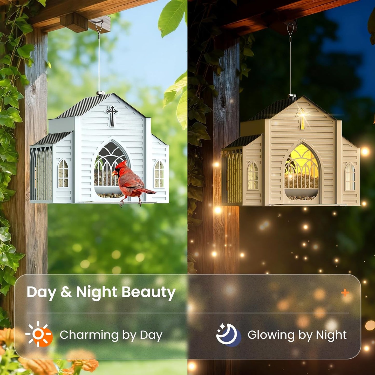 ✝️Church-Shaped Metal Solar Bird Feeder