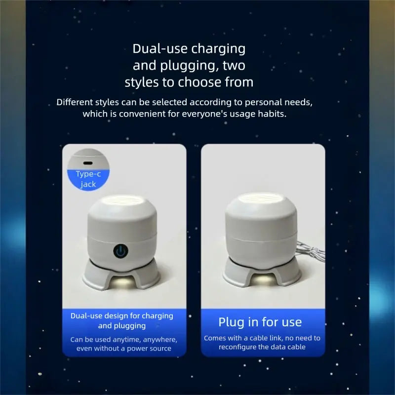 Dynamic Rotating LED Pattern Projection Desk Lamp