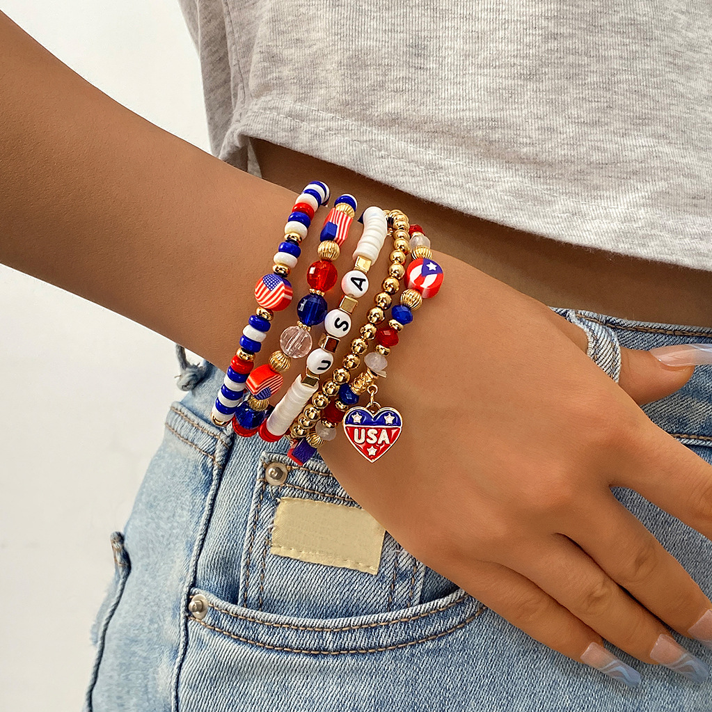 America 250 Freedom Heart Bracelet Stack