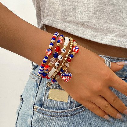 America 250 Freedom Heart Bracelet Stack