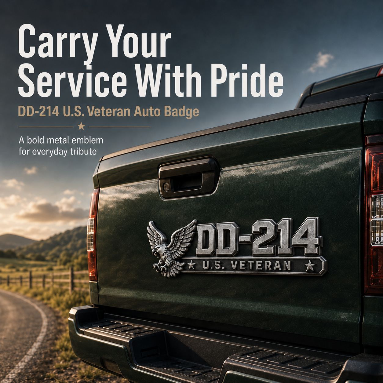 🔥 DD-214 U.S. Veteran Metal Car Emblem | A Proud Tribute To Those Who Served