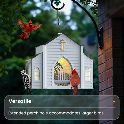 ✝️Church-Shaped Metal Solar Bird Feeder