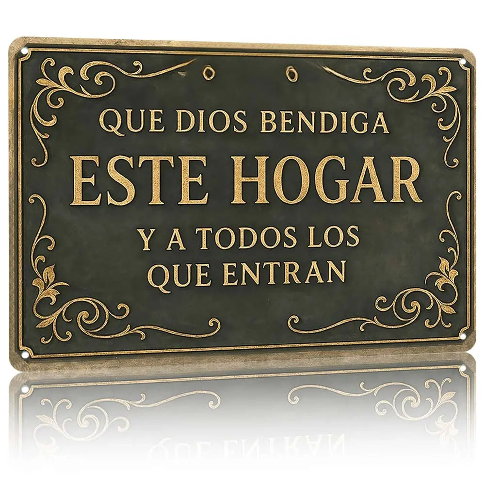 Spanish "God Bless This Home" Theme Iron Wall Art