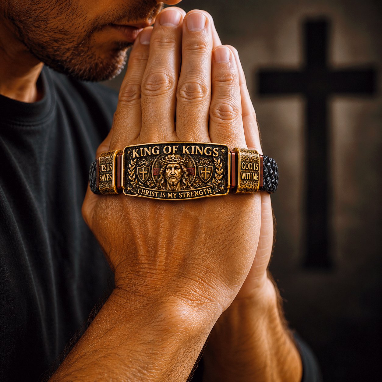 ✝ King of Kings Faith Bracelet – Adjustable Christian Wristband Gift
