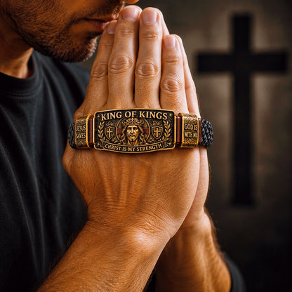 ✝ King of Kings Faith Bracelet – Adjustable Christian Wristband Gift