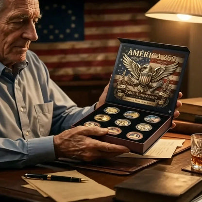 🔥LAST DAY 50% OFF✨9PCS USA 250th Anniversary Commemorative Coin Gift Set