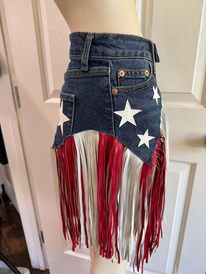 🎉USA 250th Anniversary Patriotic Denim Fringe Belt