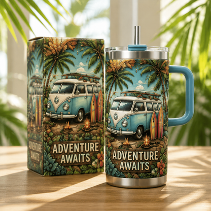 🌴 ISLAND LIFE™ Tropical Paradise 30oz/40oz Tumbler – Bring Vacation Vibes Wherever You Go