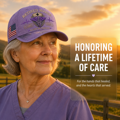 Retired Nurse Healing Hands Commemorative Cap