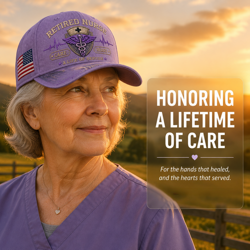 Retired Nurse Healing Hands Commemorative Cap