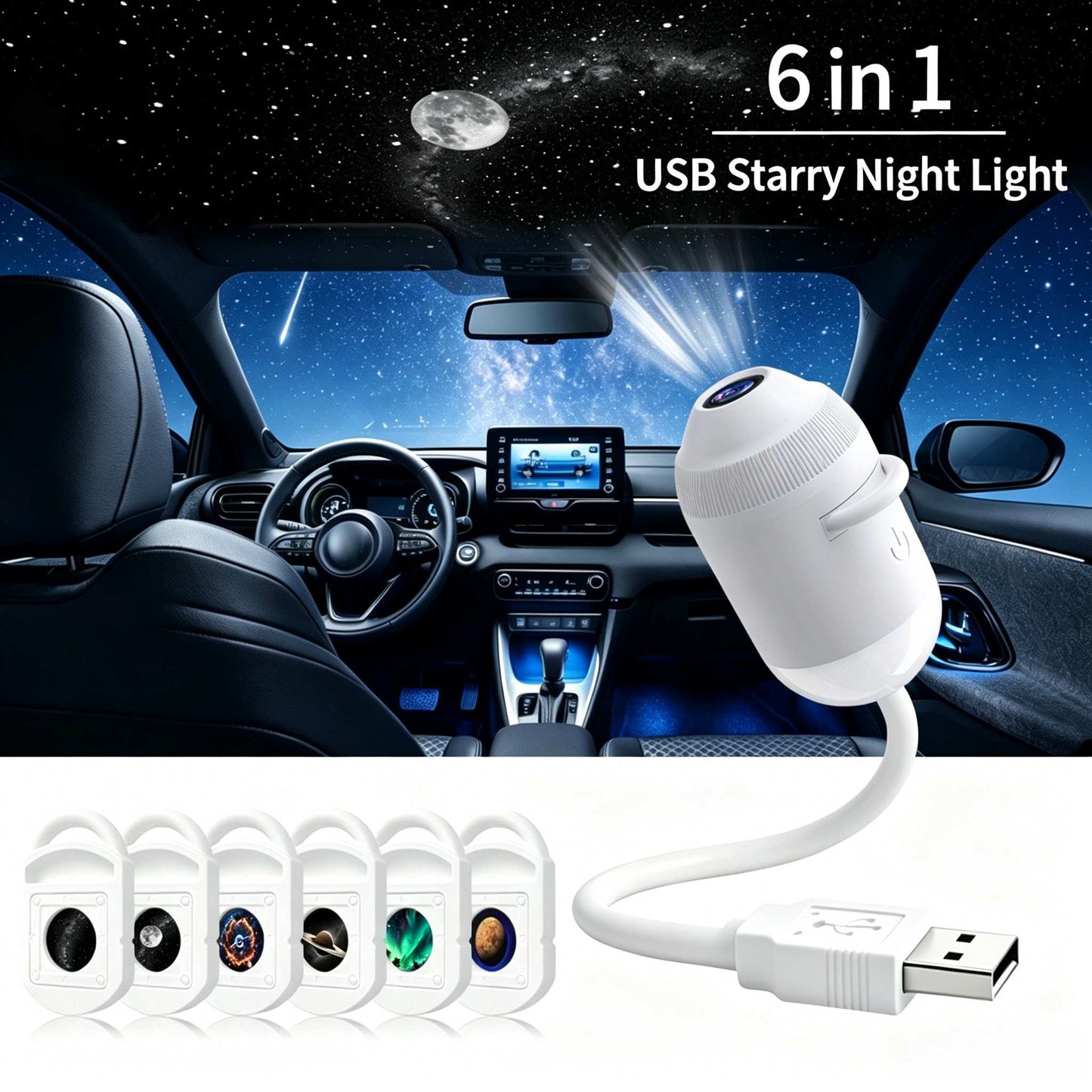 5D Mini Galaxy Star Projector – Dynamic Ambient Lighting for Bedrooms, Cars & Relaxing Spaces