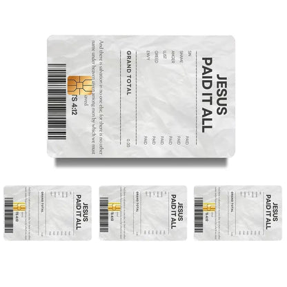 💳✝️ Faith & Patriot Card Sticker Set – Inspirational Credit Card Stickers with Cross & Scripture Designs