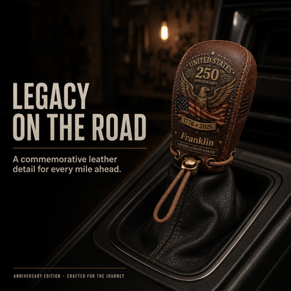 🇺🇸 The "Spirit of '76" Custom Leather Gear Shift Cover | USA 250th Anniversary Edition 🦅