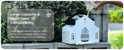 ✝️Church-Shaped Metal Solar Bird Feeder