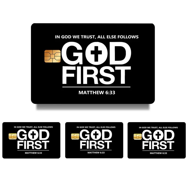 💳✝️ Faith & Patriot Card Sticker Set – Inspirational Credit Card Stickers with Cross & Scripture Designs