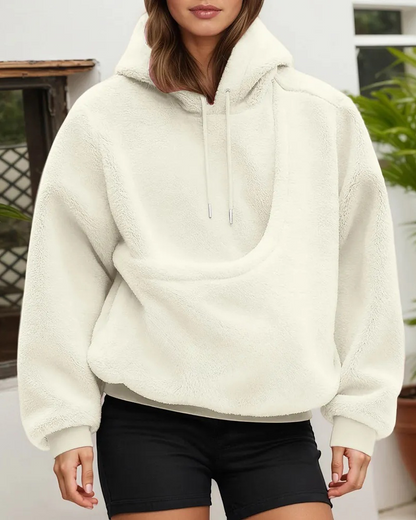 Women's Pet Pocket Hoodie Oversized Plush Carrier Pullover