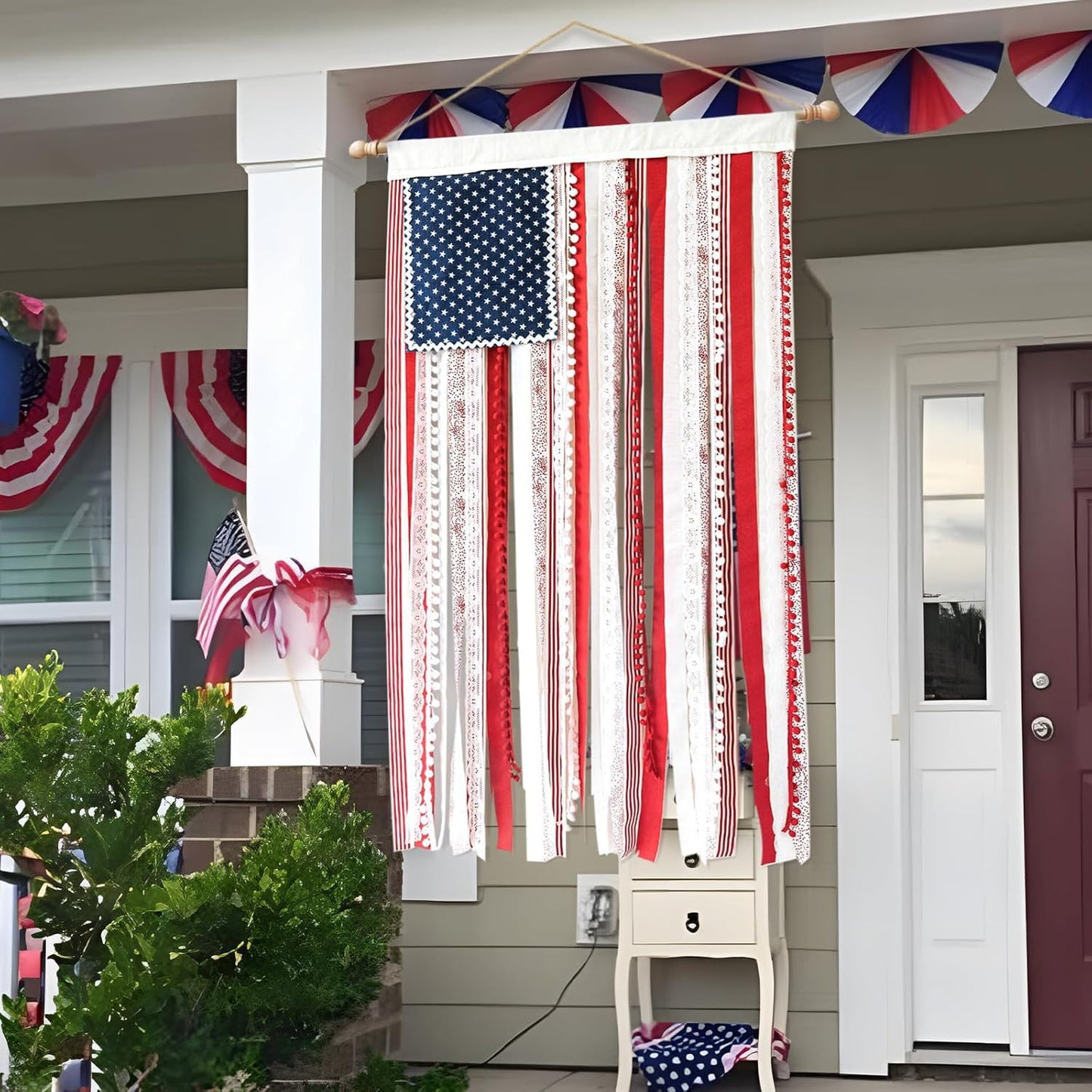 🎉250th Anniversary Special Boho American Flag Tassel Wall Hanging, Patriotic 4th of July Decor (4 Styles)