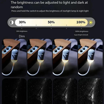 5D Mini Galaxy Star Projector – Dynamic Ambient Light for Bedroom, Car & Home