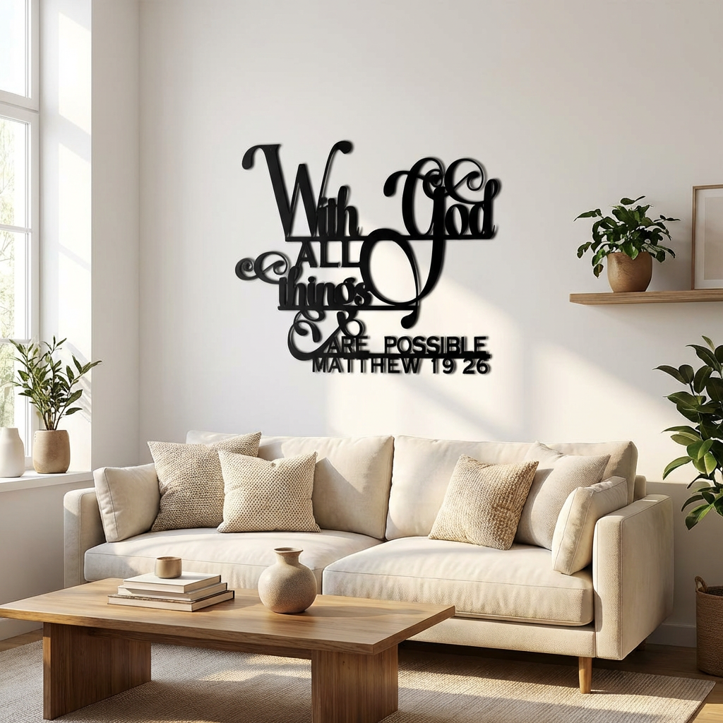 Being with God, Everything is Possible – Metal Wall Art