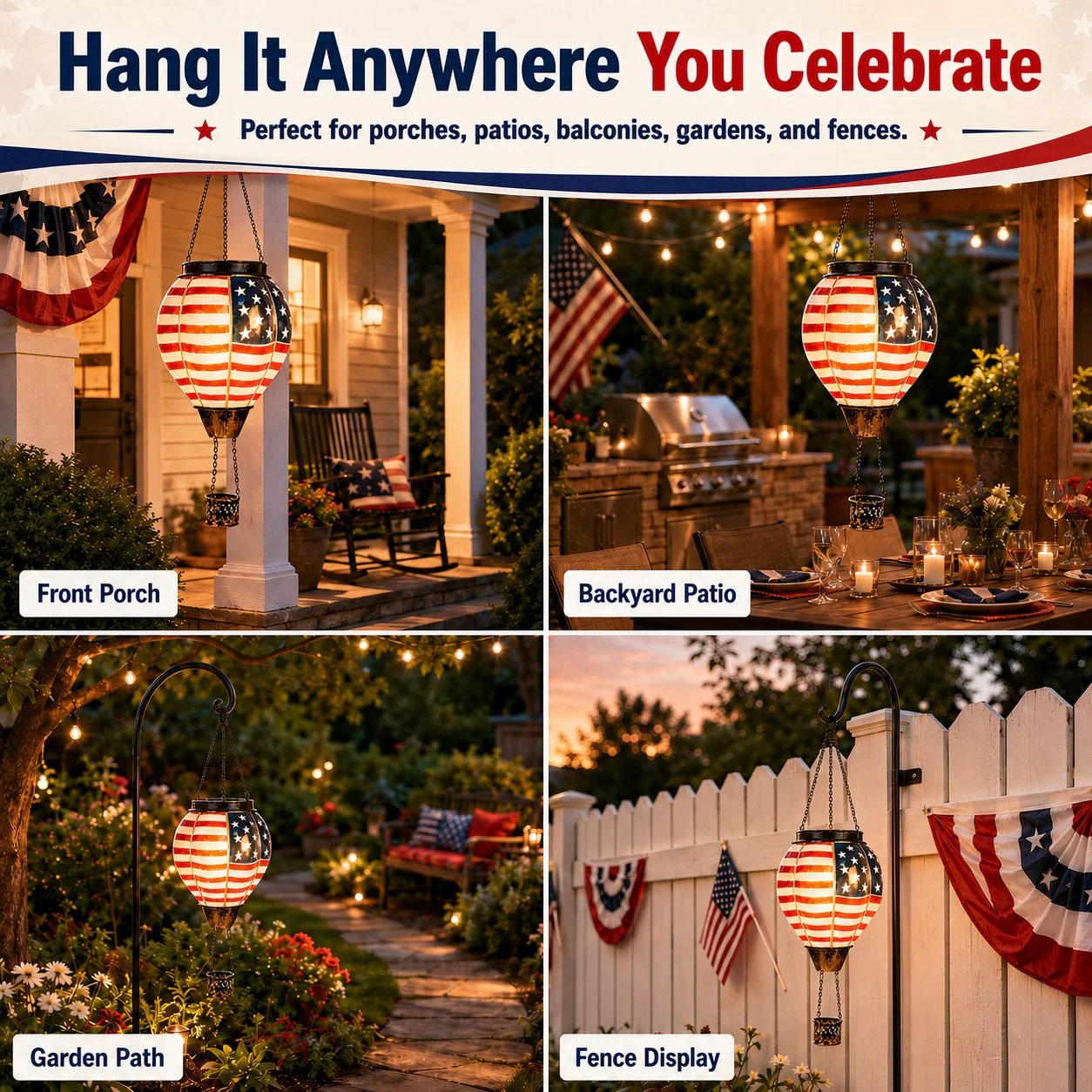 🎆 250th Anniversary Solar Hot Air Balloon Lantern | Patriotic Edition