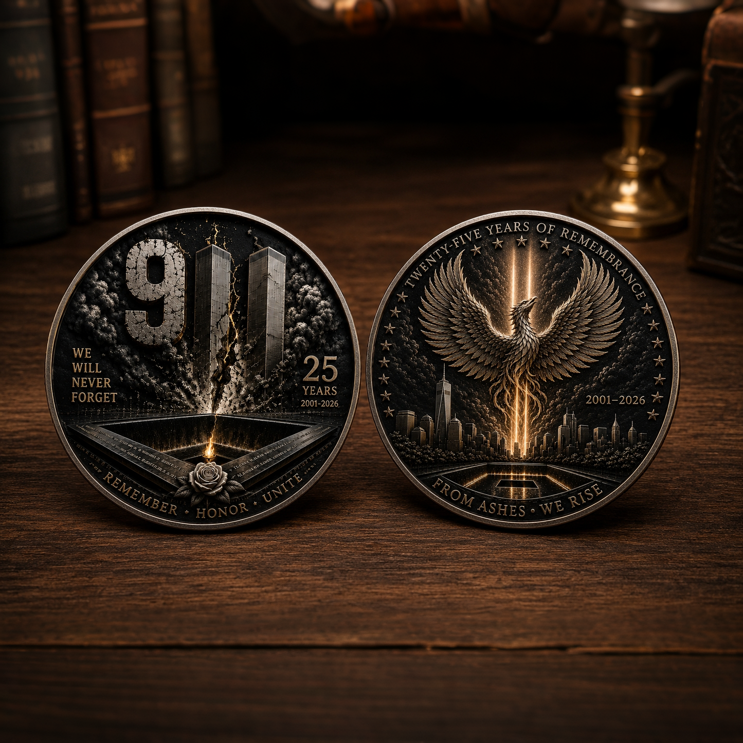 9/11 25th Anniversary Commemorative Coin🕯️ – Never Forget Memorial Collectible (2001–2026)