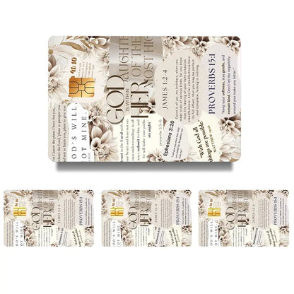 💳✝️ Faith & Patriot Card Sticker Set – Inspirational Credit Card Stickers with Cross & Scripture Designs