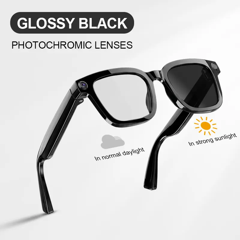 Smart Audio Glasses with HD Camera Bluetooth Wireless Open Ear Sound Anti Blue Light Outdoor