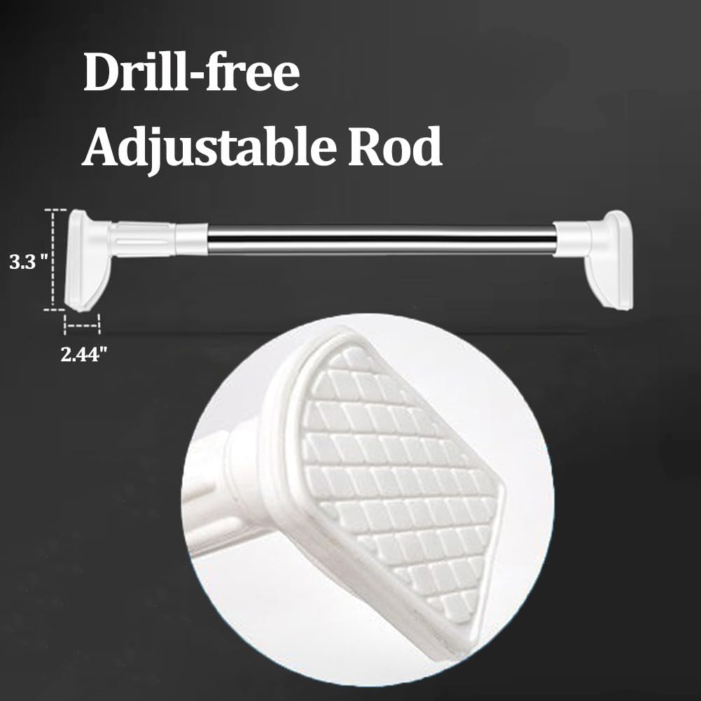 Drill-Free Adjustable Tension Rod – No Holes, No Damage, Instant Install