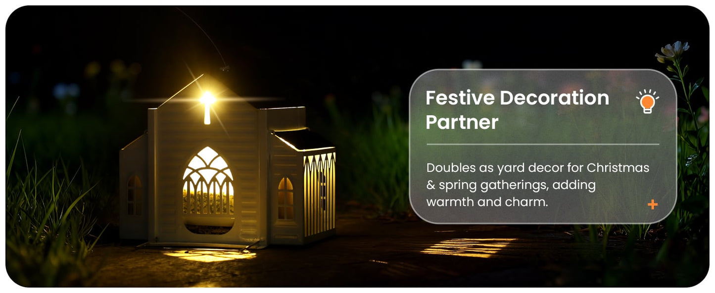 ✝️Church-Shaped Metal Solar Bird Feeder