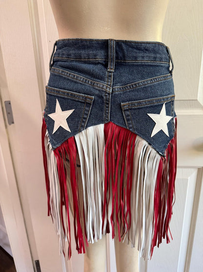 🎉USA 250th Anniversary Patriotic Denim Fringe Belt