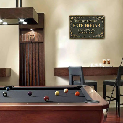 Spanish "God Bless This Home" Theme Iron Wall Art